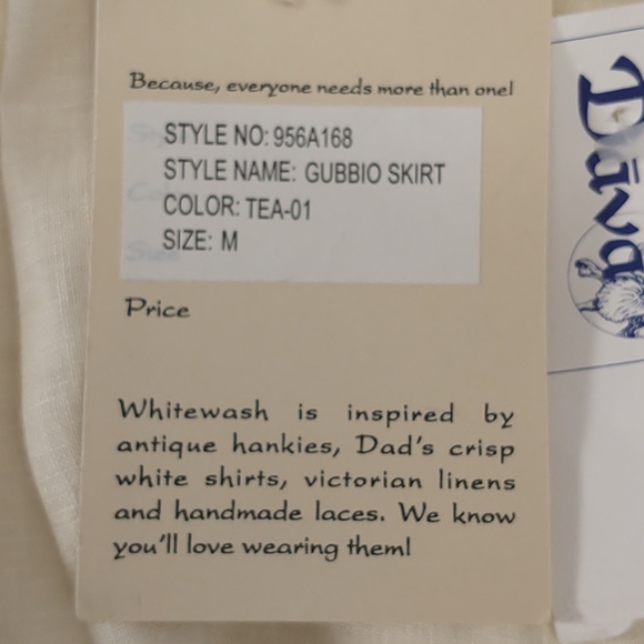 Linen Maxi Skirt Ivory White Whitewash Gubbio M - Picture 9 of 12